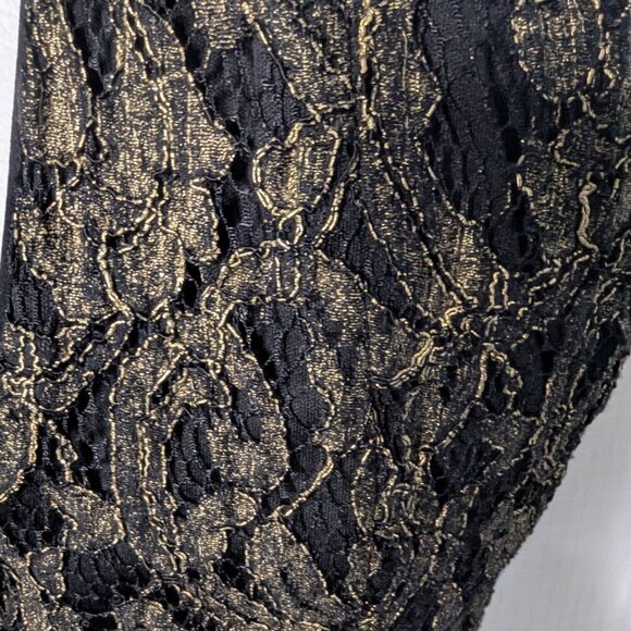 Cache Black & Gold Halter Dress, Size 6, Lace design - Picture 6 of 6